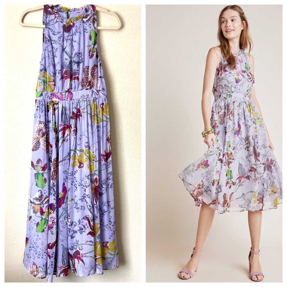 Anthropologie Floral Printed Hermia Midi Dress